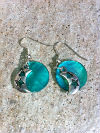 Boucles lune sequin turquoise